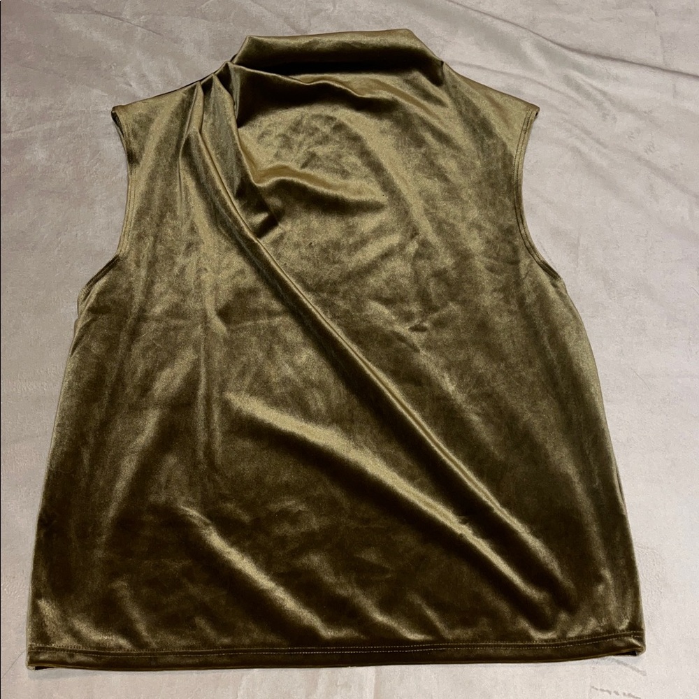 Abercrombie & Fitch Olive Sleeveless Velvet Top